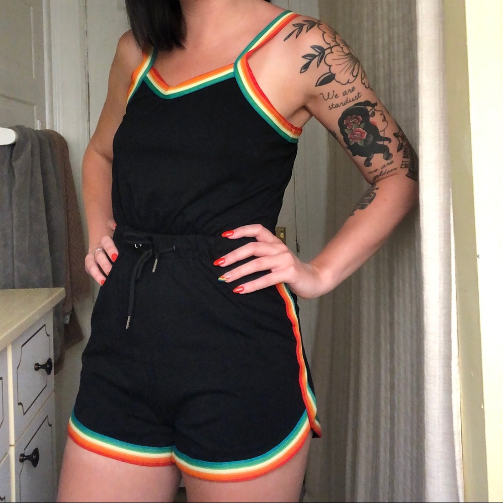 Rainbow Trim Romper